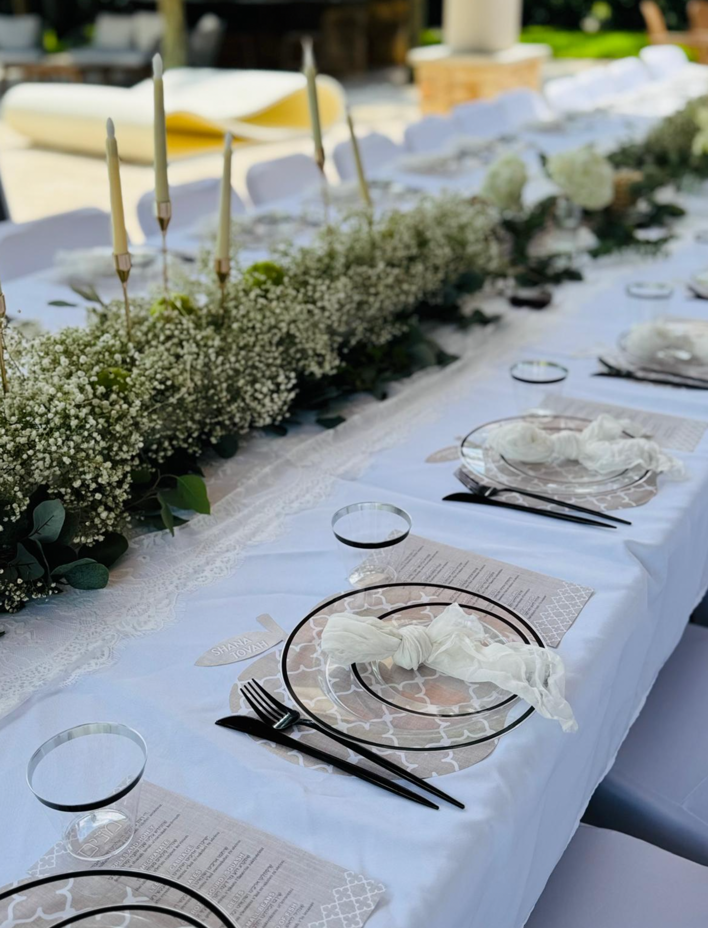 Ornamental Apple table accent with Simnim cards