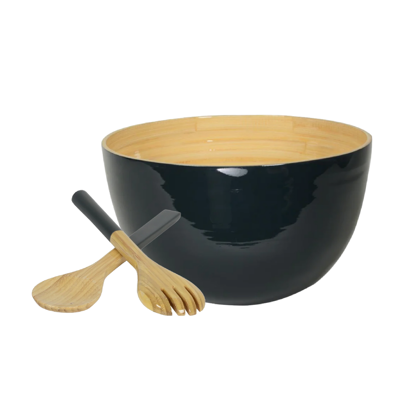 Bamboo Mixing Bowl & Server Set - Dark Grey