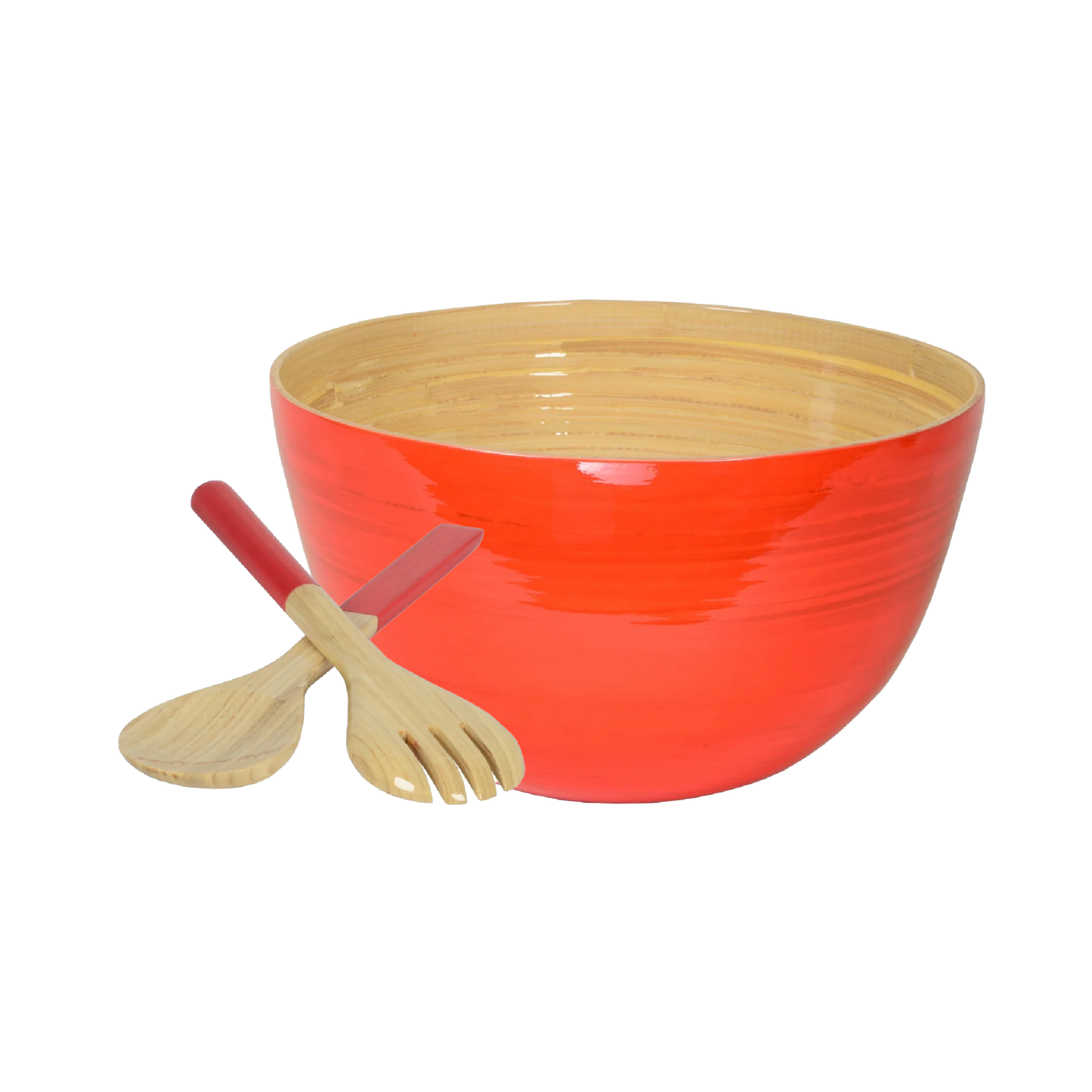Bamboo Mixing Bowl  & Server Set -  Orange