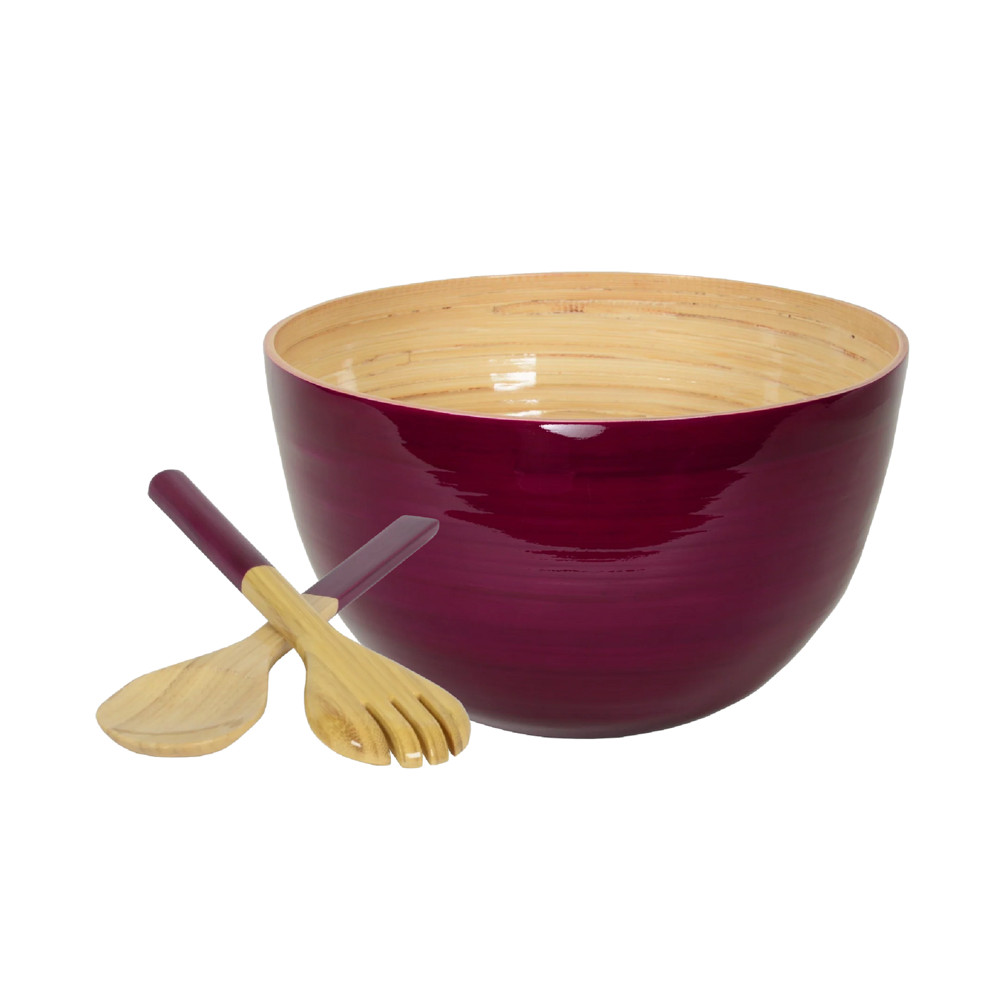 Bamboo Mixing Bowl & Server Set - Blackberry