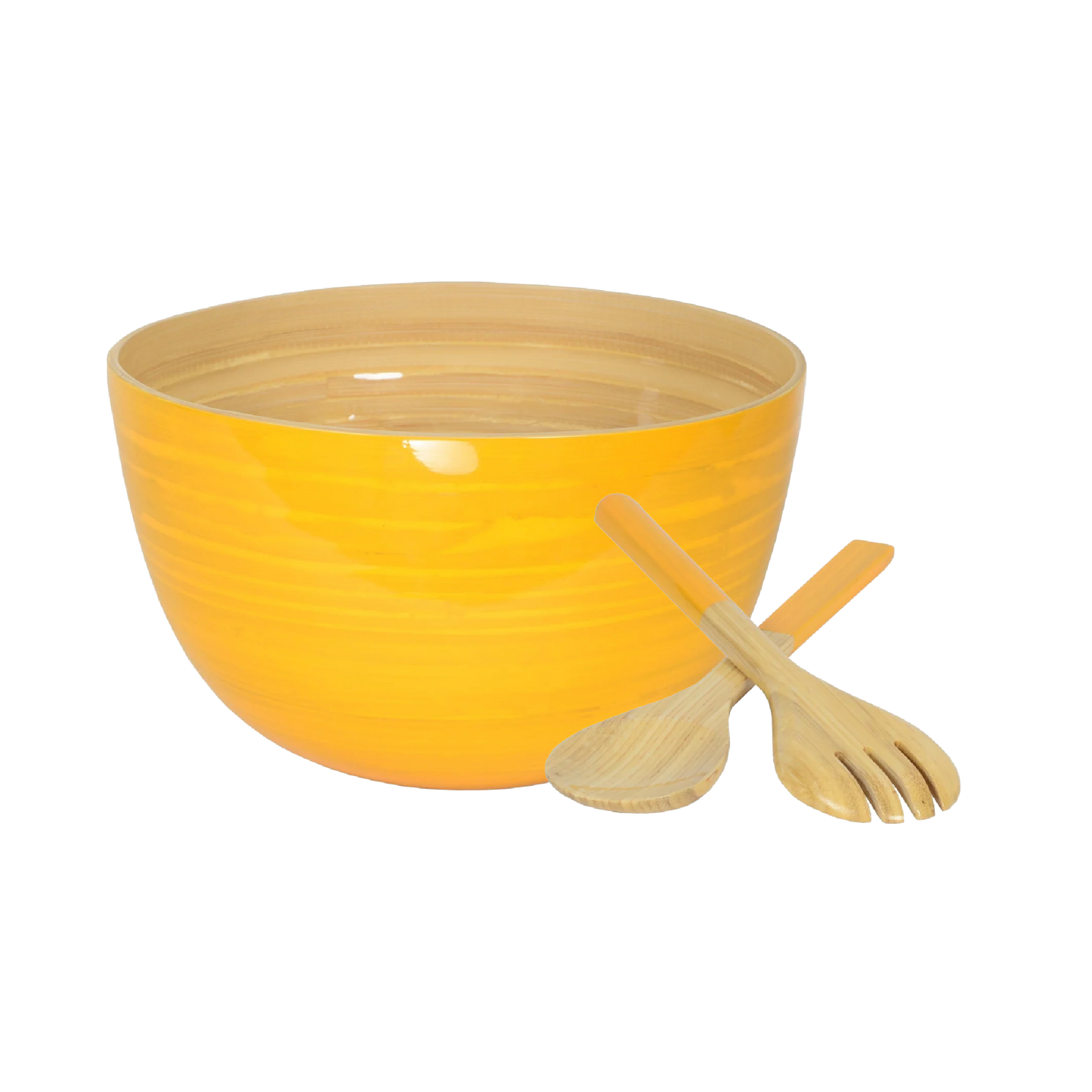 Bamboo Mixing Bowl & Server Set - Yellow
