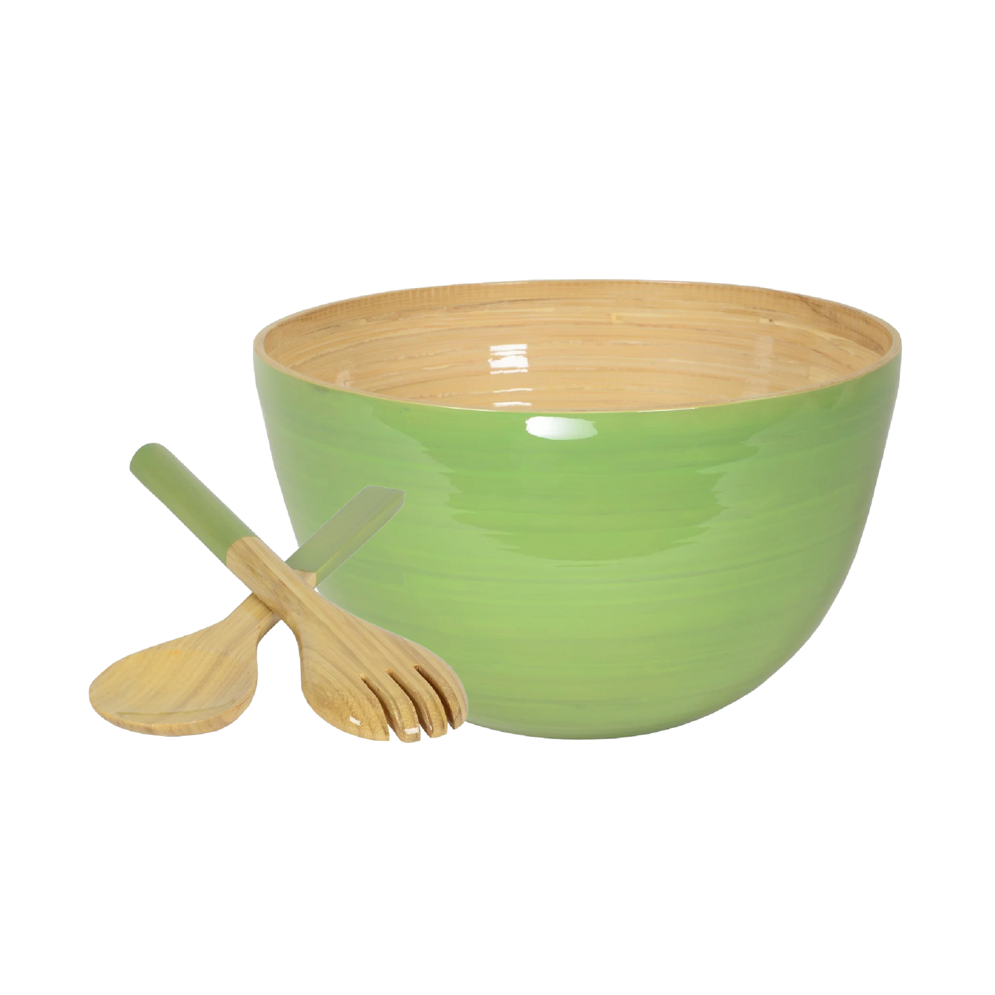 Bamboo Mixing Bowl & Server Set - Pastel Green