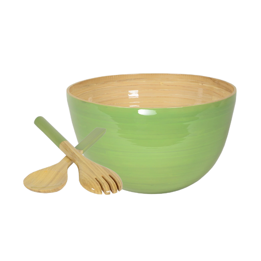 Bamboo Mixing Bowl & Server Set - Pastel Green