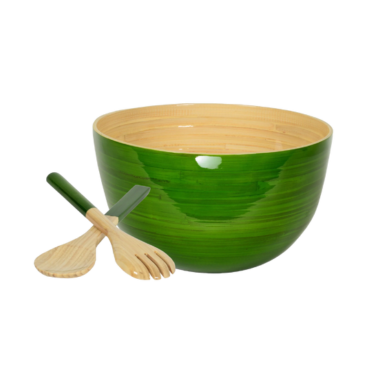 Bamboo Mixing Bowl & Server Set - Grass Green