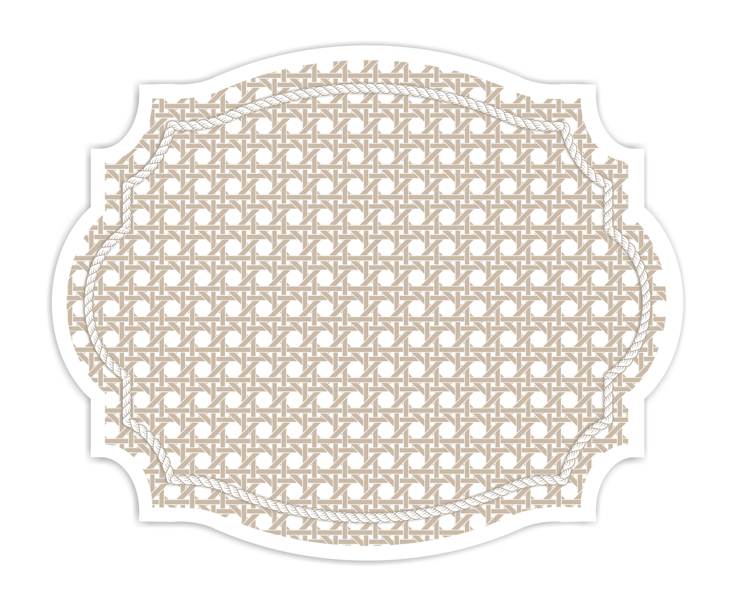 VINTAGE FRAME RATTAN TEXTURE LOOK PLACEMAT