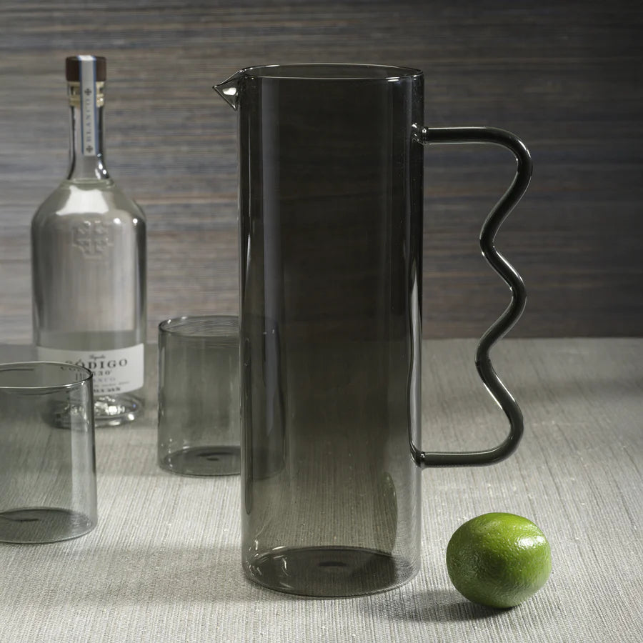 Large Squiggle Pitcher - Smoke