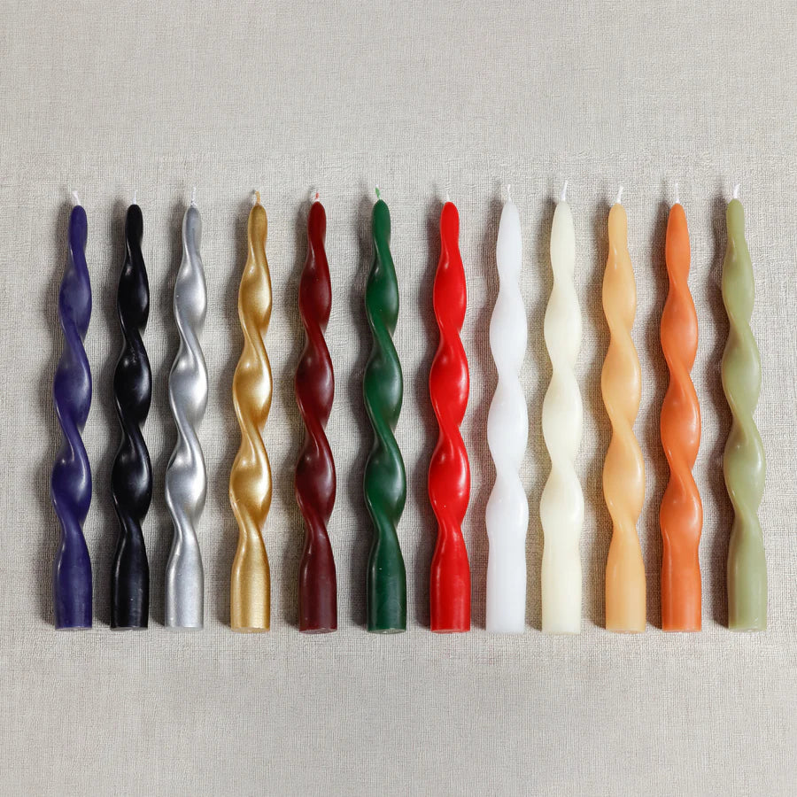 Twist Taper Candles - Pair