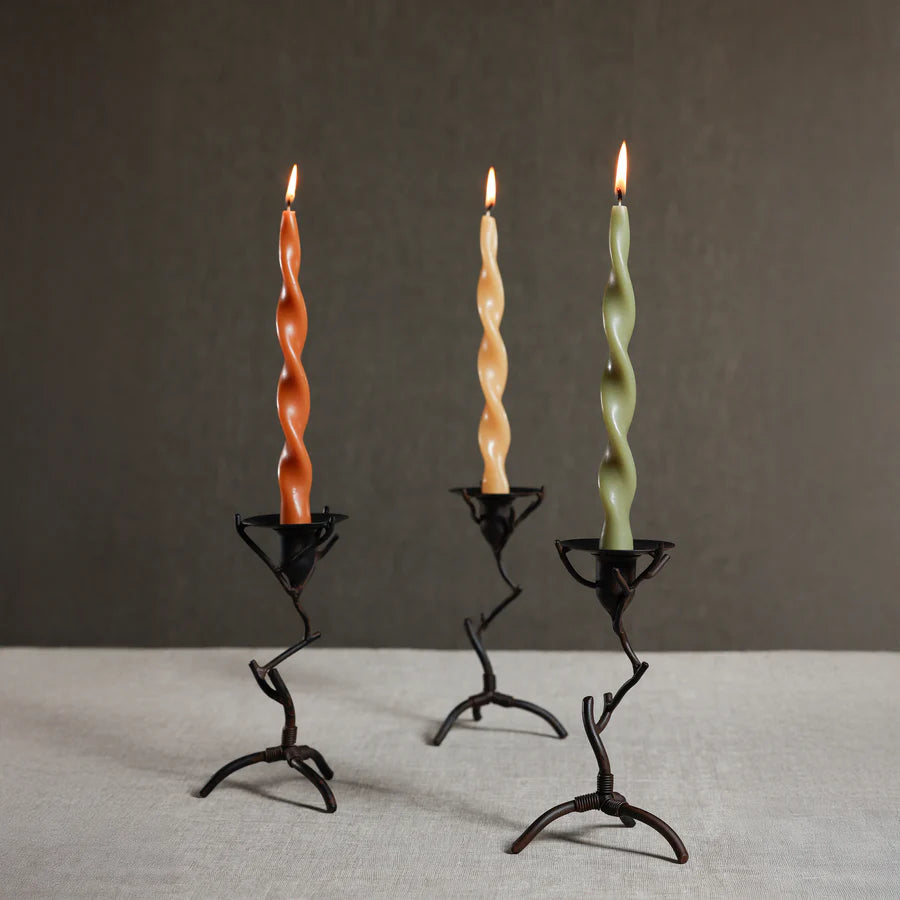 Twist Taper Candles - Pair