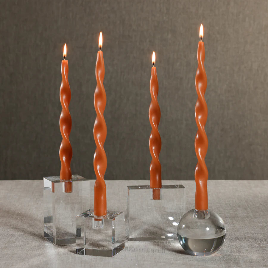 Twist Taper Candles - Pair