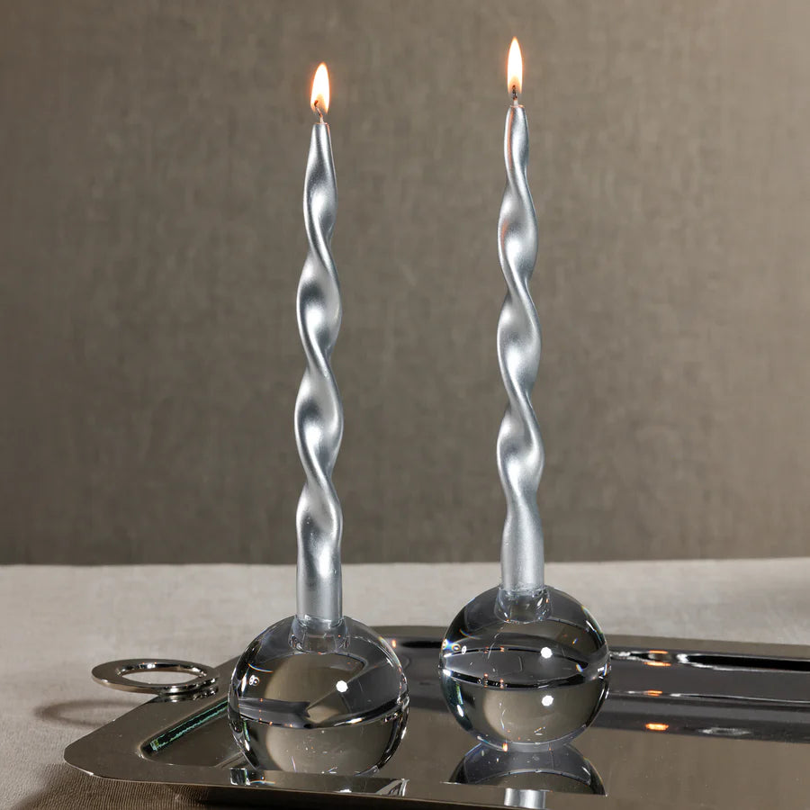 Twist Taper Candles - Pair