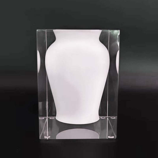 Heritage Square Floating Vase, Wide Mouth – White