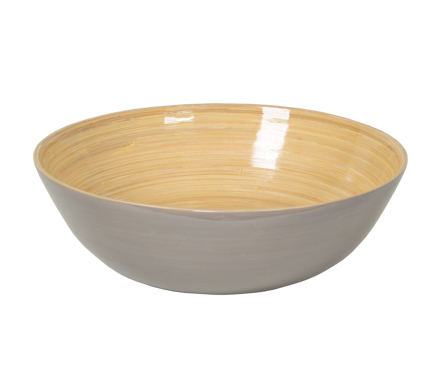 Bamboo Classic Bowl & Matching Servers - Nature Grey