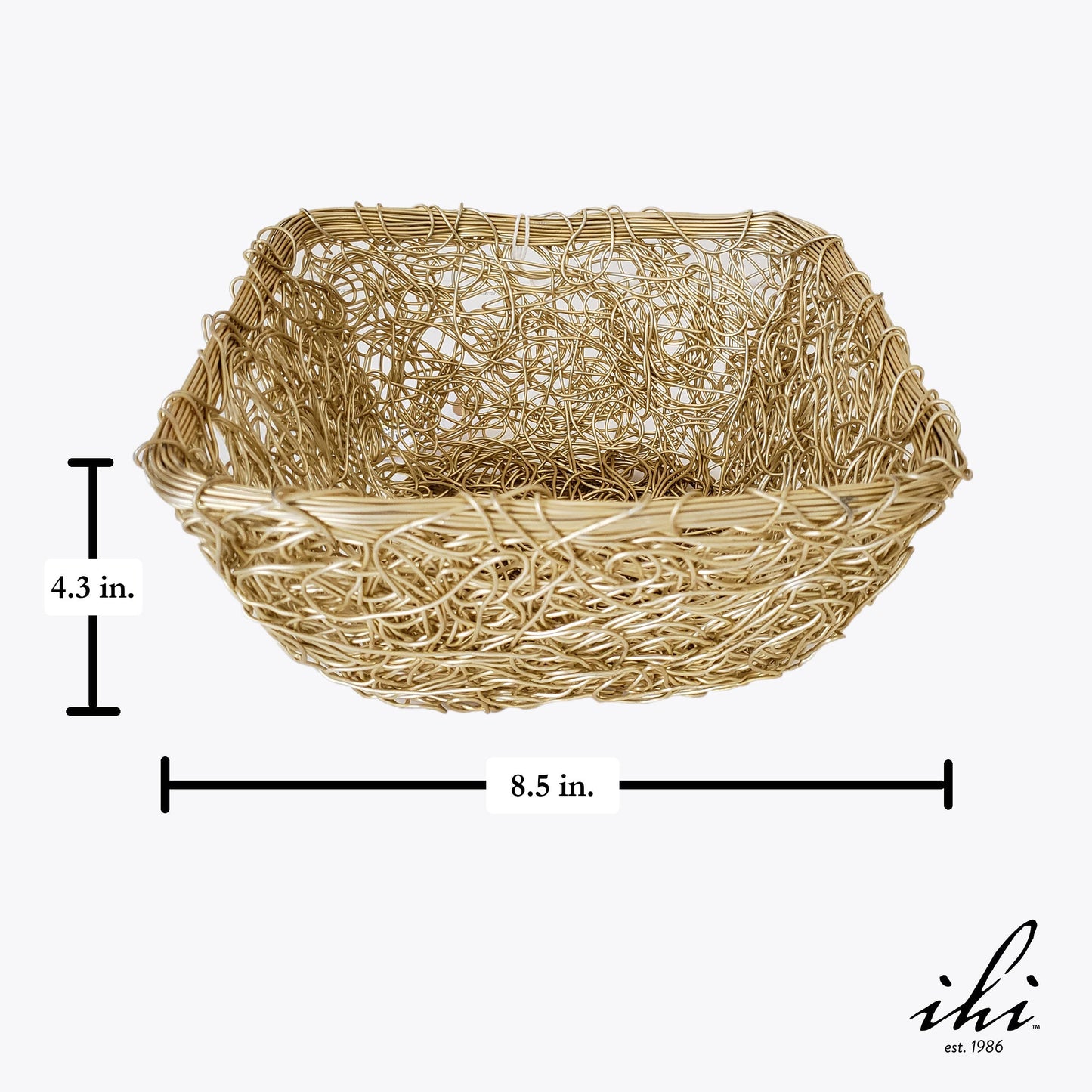 Mesh Square Bread Basket - Gold