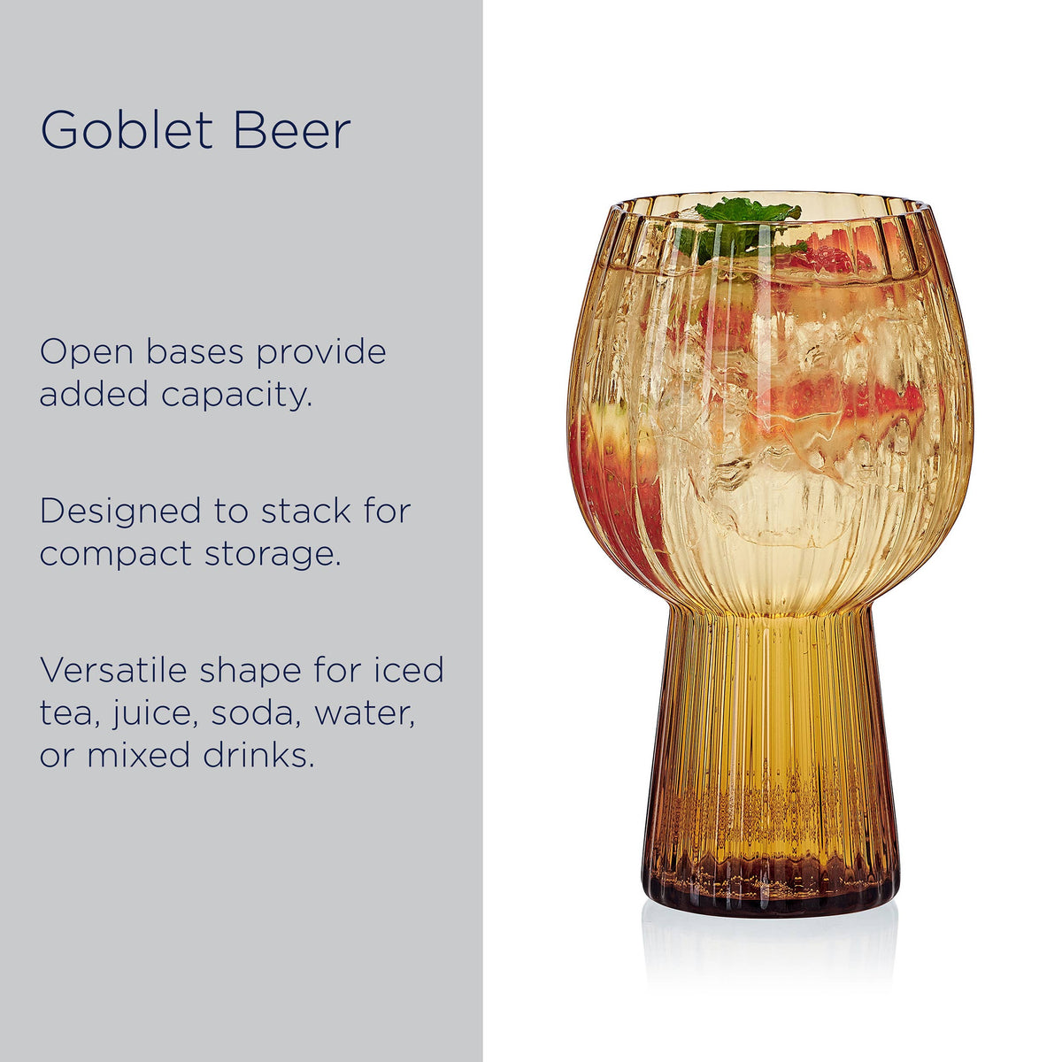 Phoebe Optic Amber Goblets, Set of 4