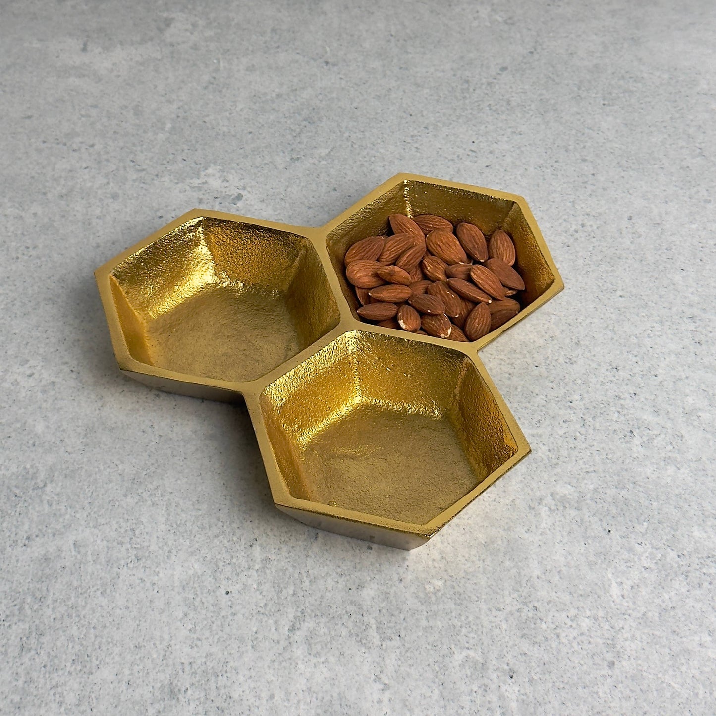 Golden Honeycomb Bowl - 3 section