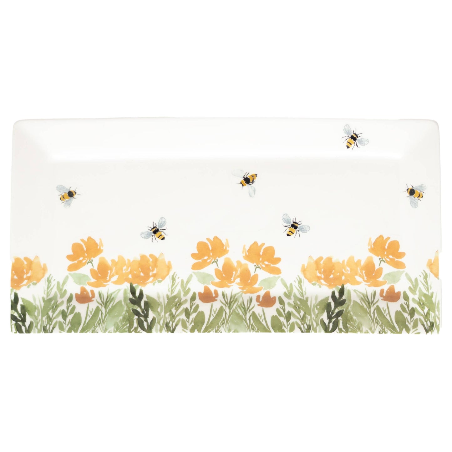 14.25" Long Bee Field Ceramic Platter