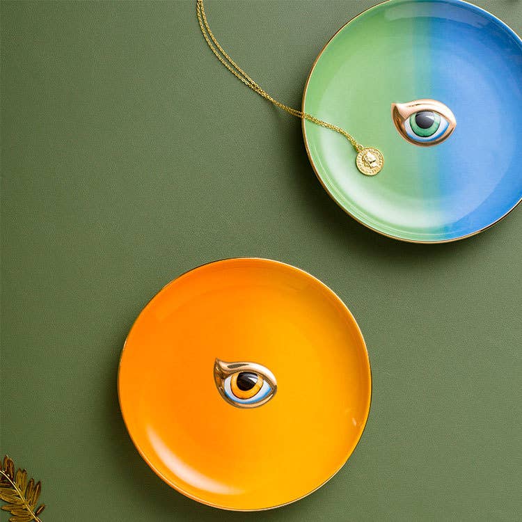 Powerful Aura Energy Evil Eye Round Dish - 8 Pcs