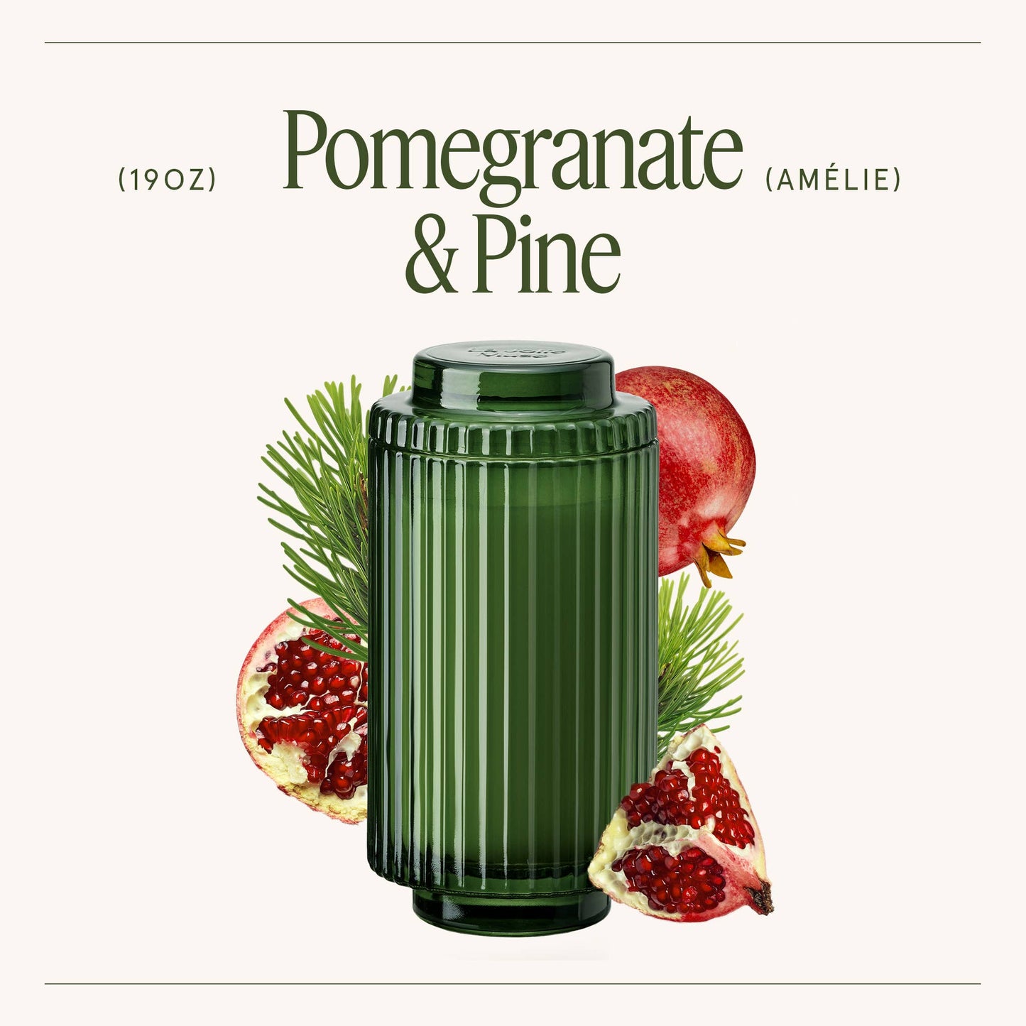 Scented Candle -  Pomegranate & Pine - 19oz | La Jolie Muse