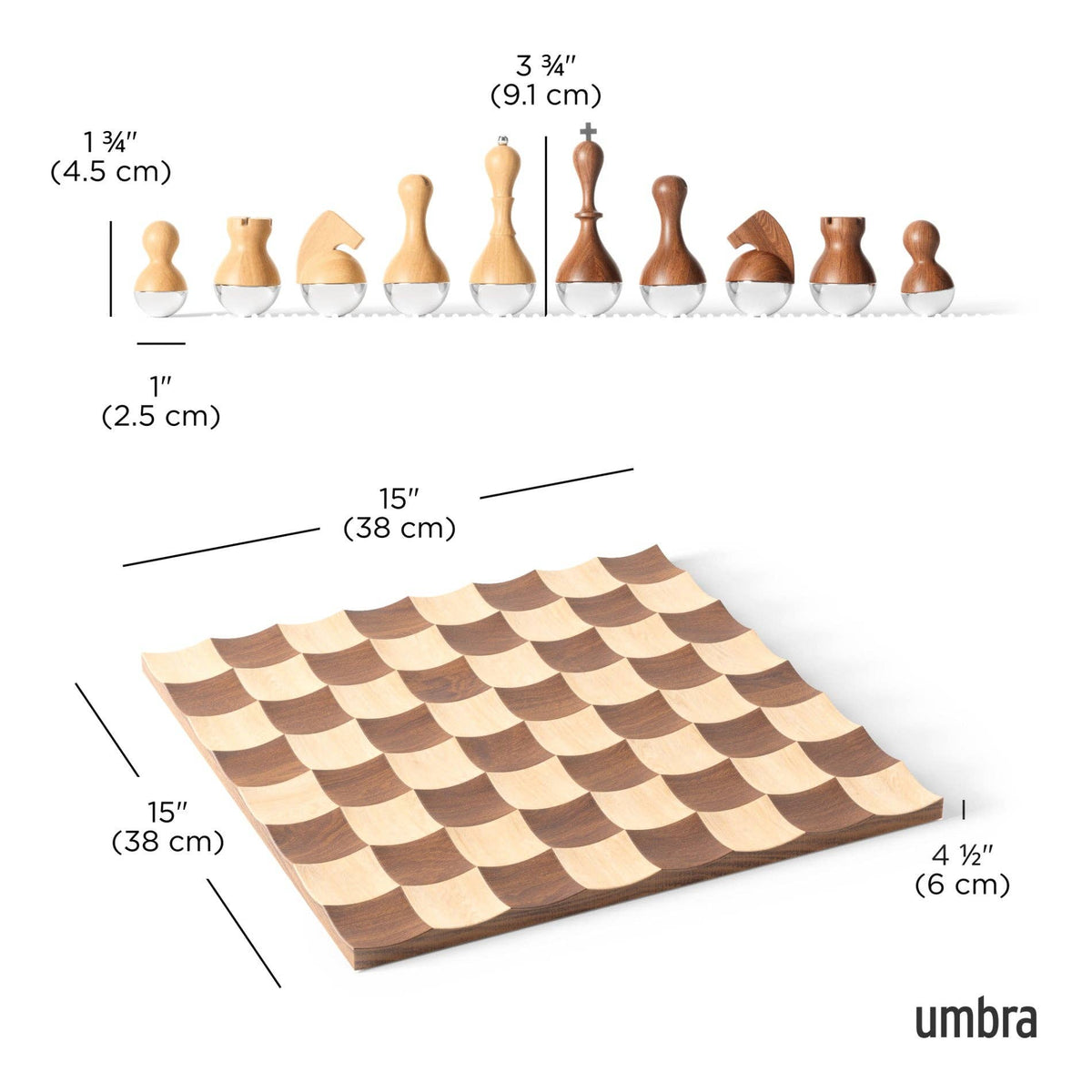 Chess Set Wobble Modern Game Home Decor Umbra