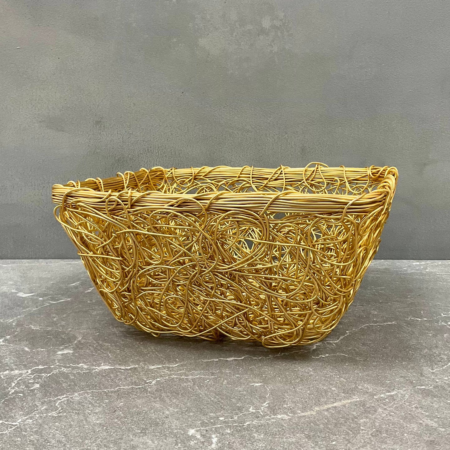 Mesh Square Bread Basket - Gold