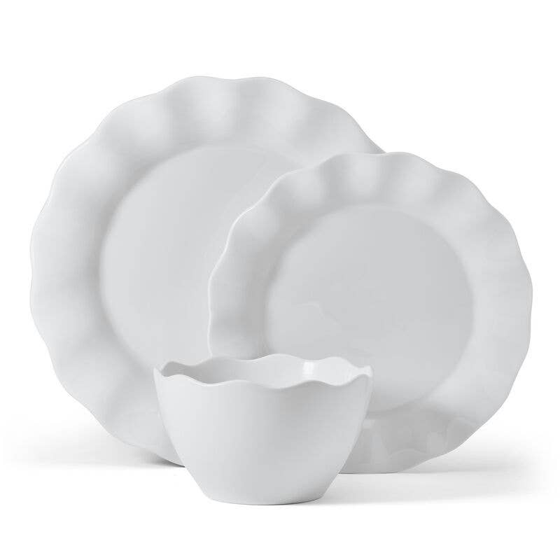 Everyday White® Scalloped 12-Piece Dinnerware Set, Service for 4