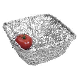 Mesh Square Bread Basket - Silver