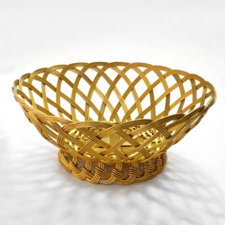 Bread/Fruit Basket - Gold Weave