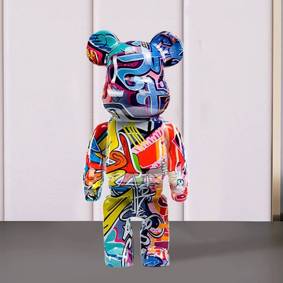 Street Art Bear Figurine: Graffiti