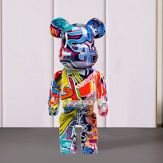 Street Art Bear Figurine: Graffiti