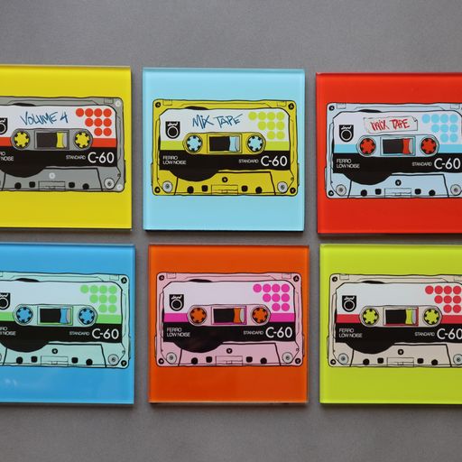Printed Glass Coaster Set of 6