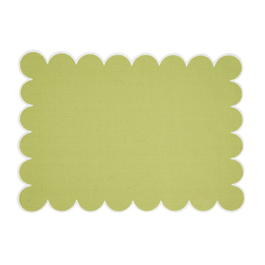 Scalloped Hem Placemat: Kiwi / 14"x20" - Set of 4
