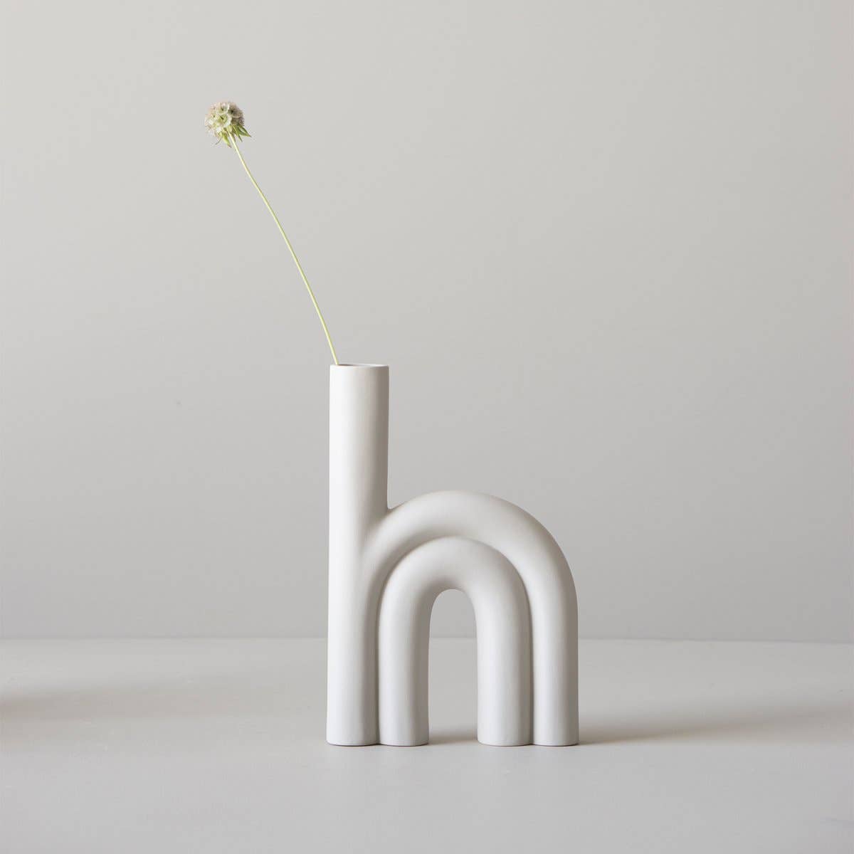 Large Rope Ceramic Vase - White