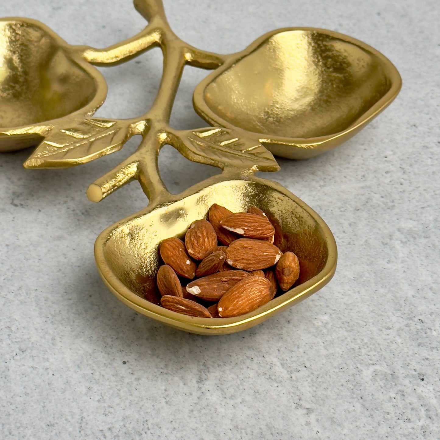Gold Apple Bowl - 3 section