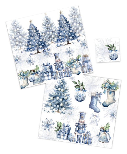 BLUE CHRISTMAS PAPER PLACEMAT