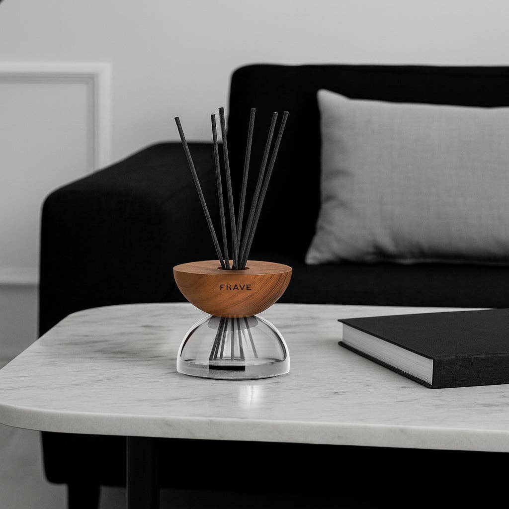 Breathe Wood Reed Diffuser, Transparent Glass