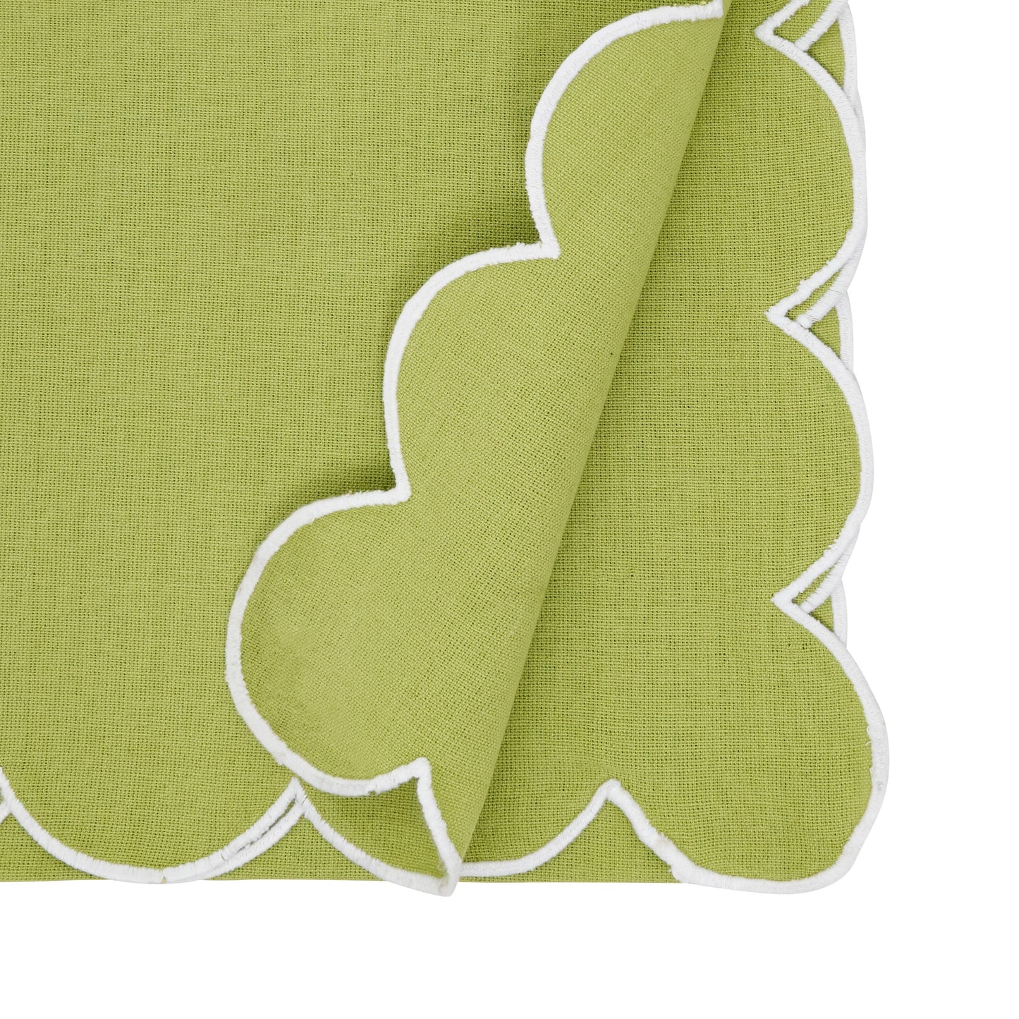 Scalloped Table Runner: Kiwi / 16"x72"