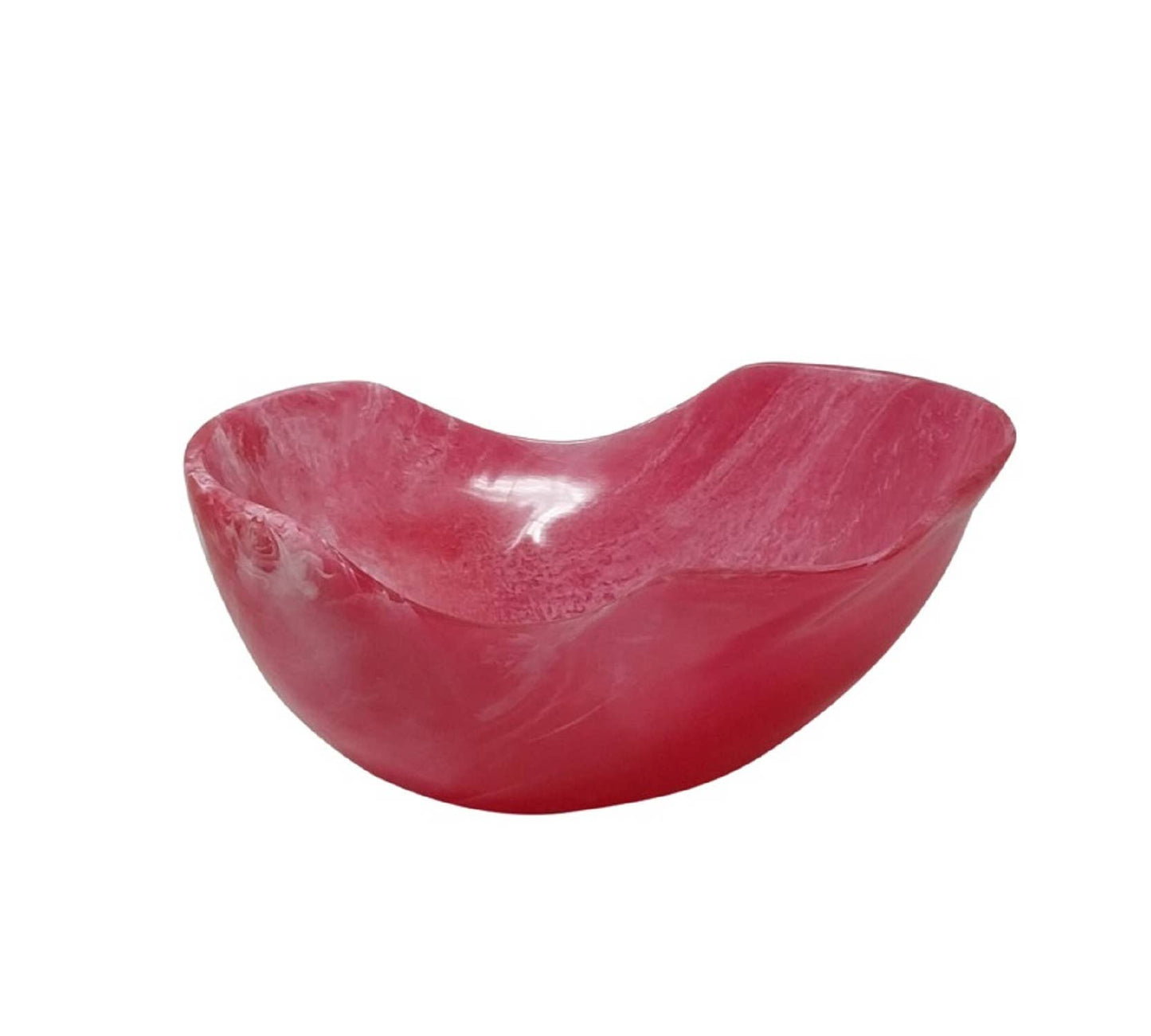 Abstract Resin Fruit Bowl - Coral