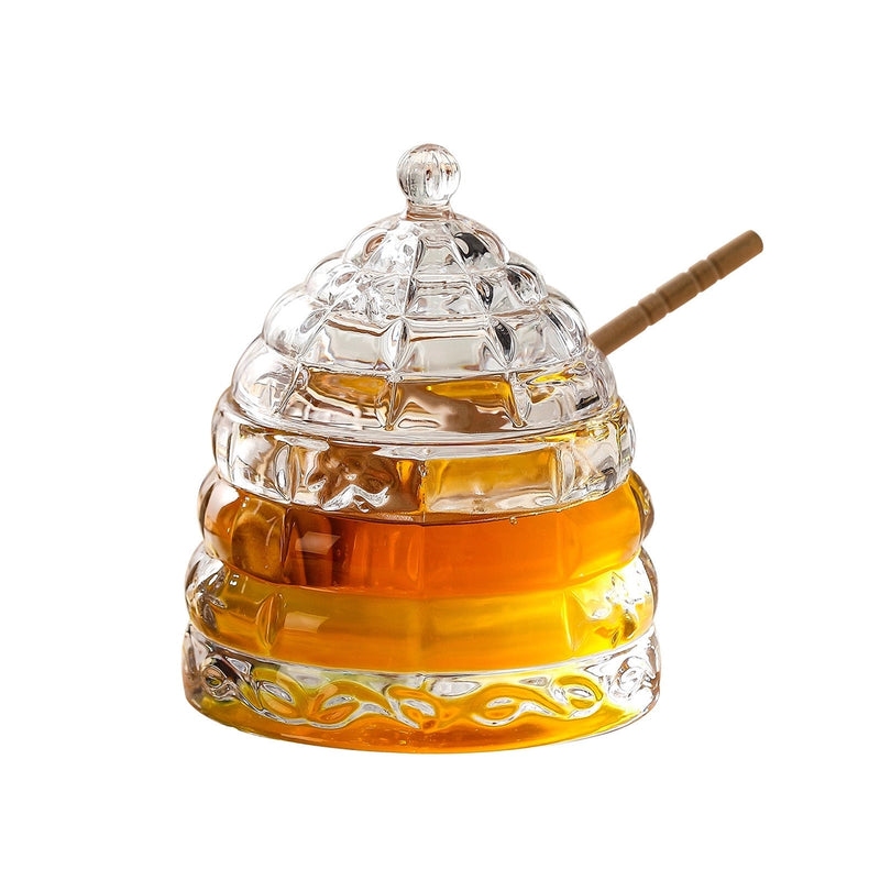 Bee Hive Honey Jar with Dipper