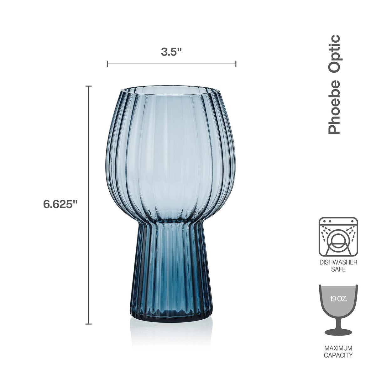 Phoebe Optic Blue Goblets, Set of 4