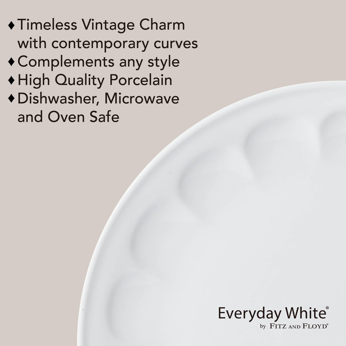 Everyday White® Vintage 12-Piece Dinnerware Set, Service for 4