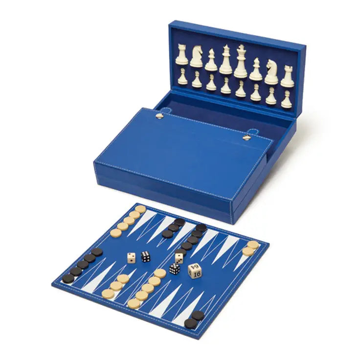 Leatherette Backgammon/Chess Set - Game