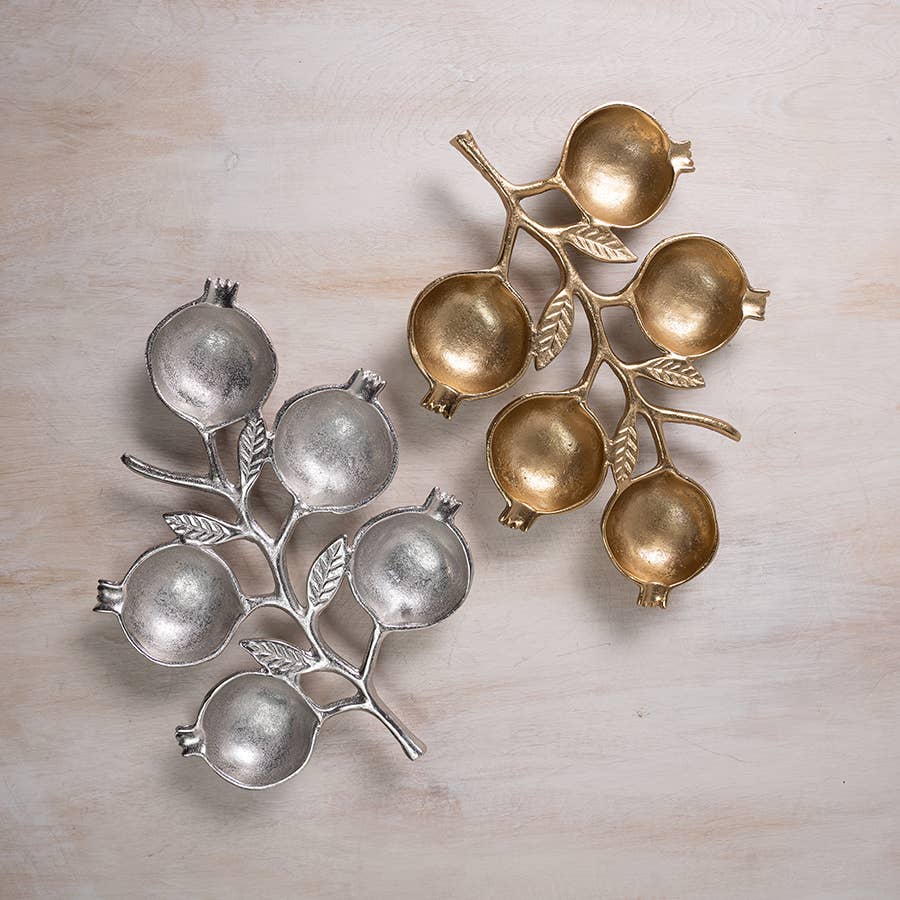 Gold Pomegranate Bowl - 5 section