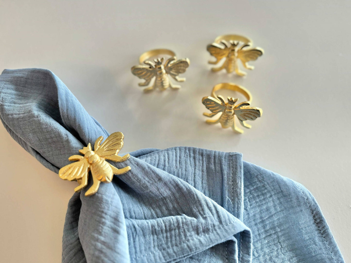 Napkin Rings, set of four- Honey Bee