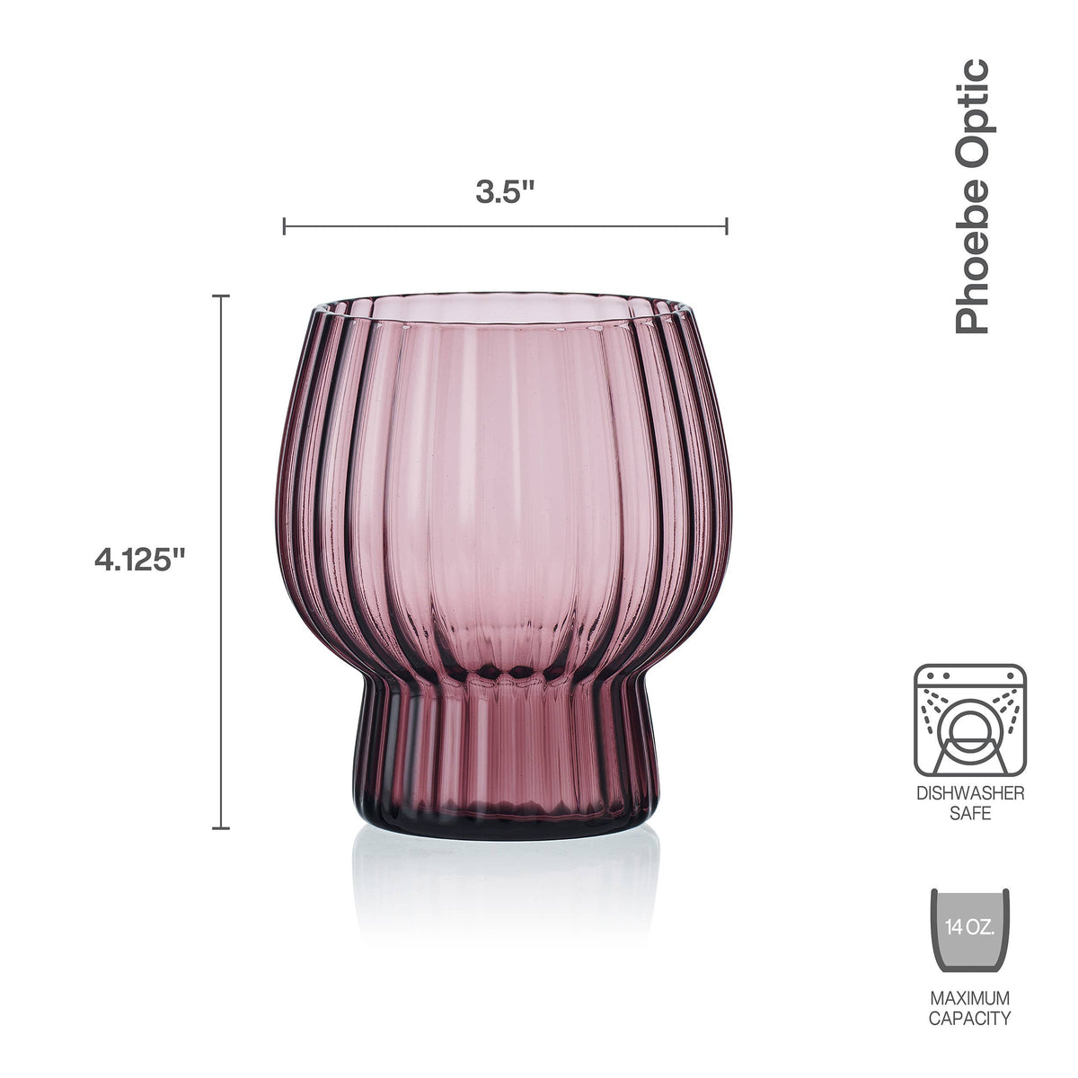 Phoebe Optic Lilac Double Old Fashioned Glasses, Set of 4
