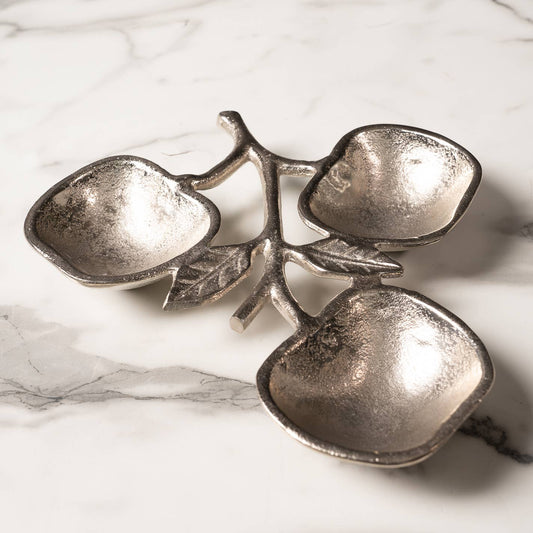 Silver Apple Bowl - 3 section
