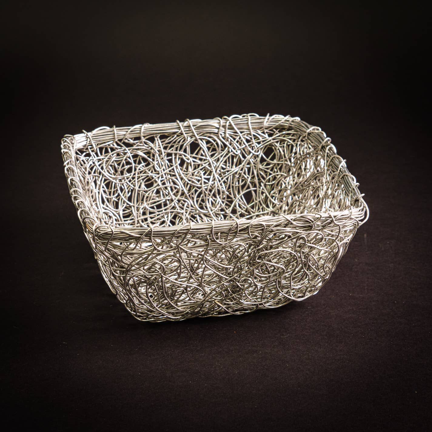 Mesh Square Bread Basket - Silver