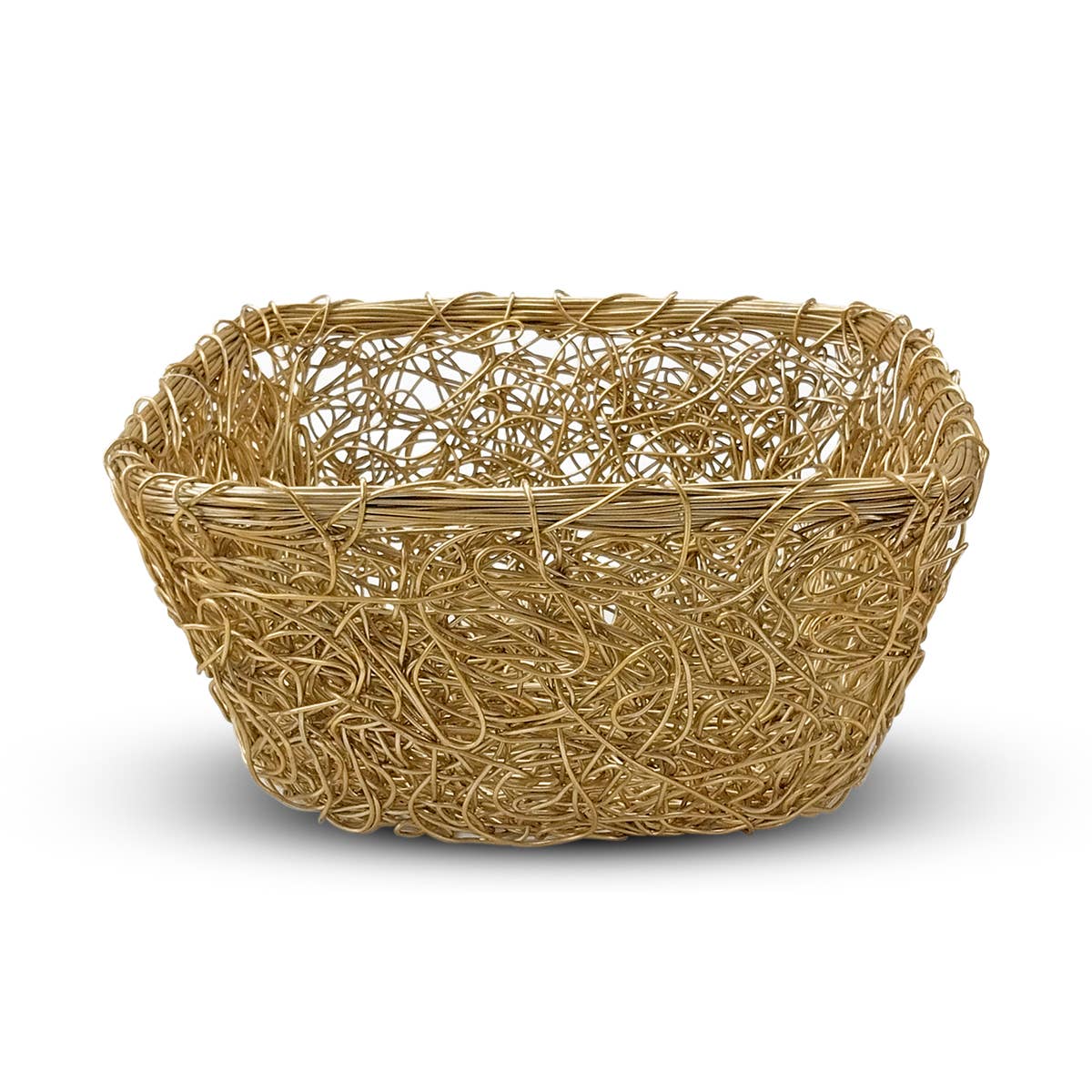 Mesh Square Bread Basket - Gold