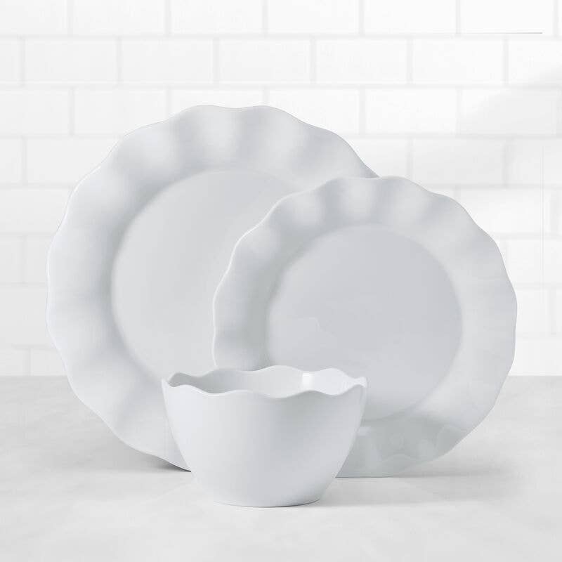Everyday White® Scalloped 12-Piece Dinnerware Set, Service for 4
