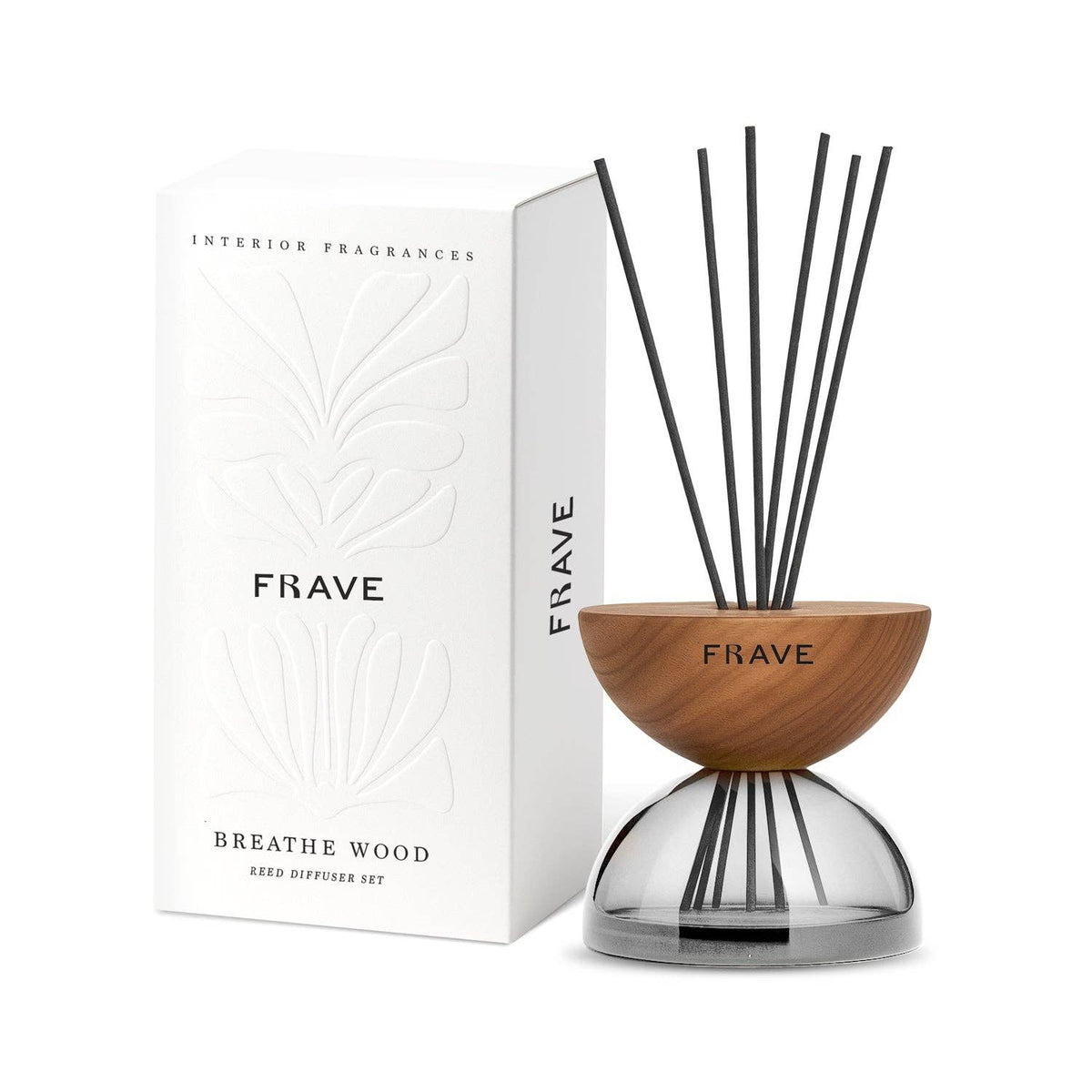 Breathe Wood Reed Diffuser, Transparent Glass