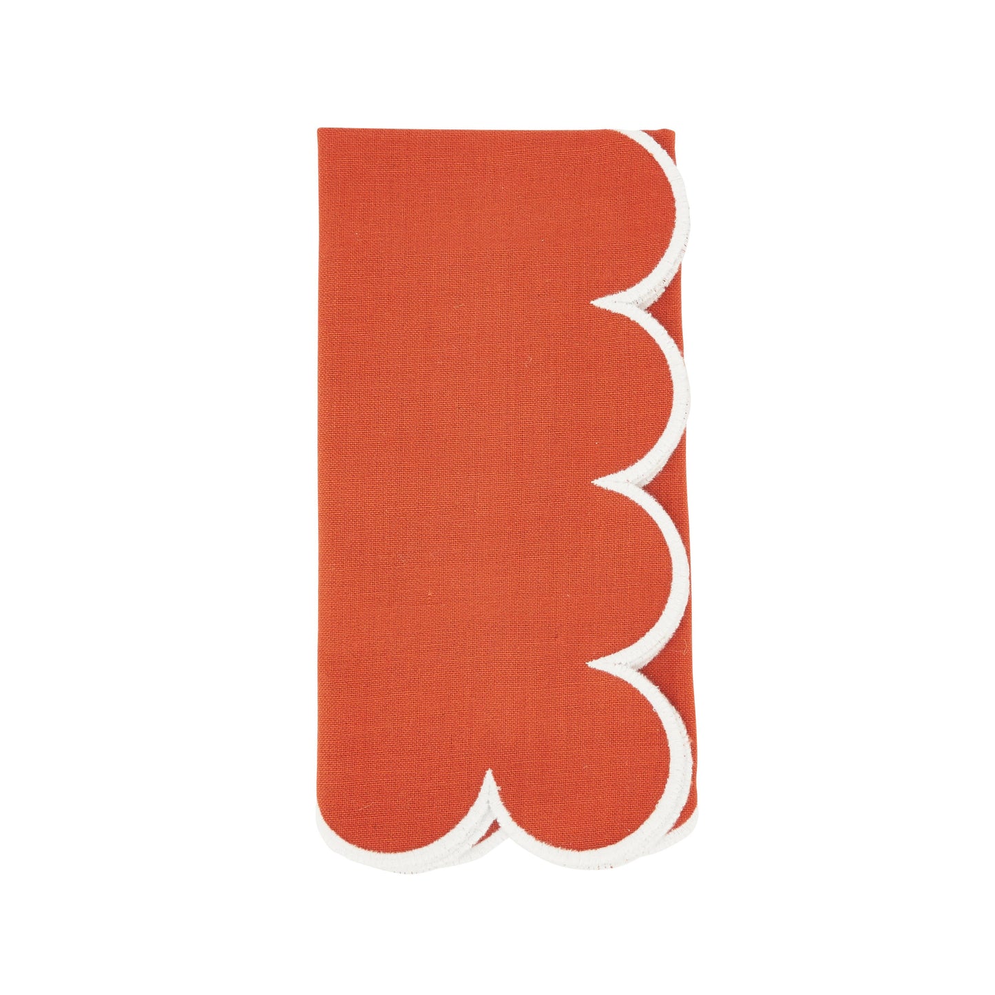 Scalloped Hem Placemat: Rust / 14"x20" - Set of 4